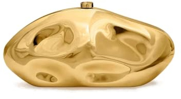 PSBIY Damen-Clutch aus Acryl, einzigartiges Metallic-Gittermuster, Handtasche, Glitzer, Crossbody-Tasche für Bankett, Abschlussball, Gold