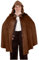 keland Renaissance Umhang mit Kapuze Samt Kapuzenumhang Halloween Mittelalter Hobbit Kapuzenmantel (Braun)