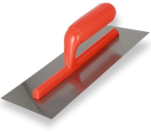280 x 120 mm Silver Plastering Trowel - Smooth 4.7 x 11 Inch Plasterers Trowel, Plastic Handled Finishing Trowel, Skimming and Rendering Tools