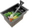 Fregaderos de cocina que ahorran espacio, mini lavabo oculto, fregadero invisible de acero inoxidable, fregadero empotrado con grifo giratorio plegable para un uso rápido en cocinas grandes, 45 x 30 x