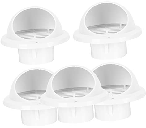 KICHOUSE 5stücke Pvc Lüftungsabdeckungen Mit Windschutz Und Regenschutz Praktische Außenwand Ventilatorkappen Für Rauchrohre Bad Küchenlüftung Einfach Zu Montieren Und Vielseitig Einsetzbar
