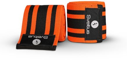 sveltus Kniebandage, 2 Stück, Erwachsene, Unisex, Orange, Schwarz, Einheitsgröße