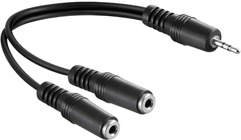 pluX Headphone Splitter, Double 3.5mm Headphone Jack Audio Splitter Cable Male to Female Dual Earphone Splitter 2 way Headphone Extention for smartphones