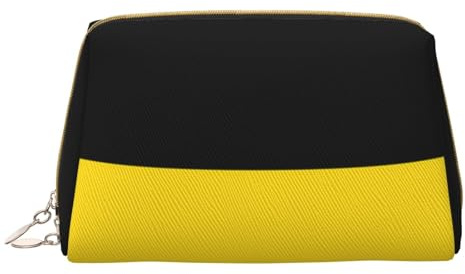 Baden-Württemberg Flagge Reißverschluss Leder tragbare wasserdichte Make-up-Tasche für Zuhause Reisen für die Organisation von Toilettenartikeln sortiert, Weiß, Einheitsgröße, Weiß, En storlek