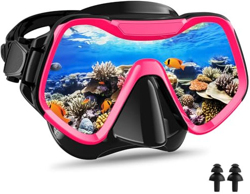 Arlierss Taucherbrille Erwachsene, Schnorchelmaske für Herren Damen, Tauchermaske mit Nasenabdeckung 180°Panorama HD Gehärtetes Glas Anti Nebel Anti-Leck Schwimmmaske für Schnorcheln Schwimmen