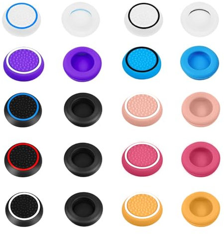 20 pezzi di tappi per joystick del controller, coperture protettive per pulsanti in silicone PS3-PS5-PS4, parti di ricambio per joystick in silicone per tappi per impugnatura del joystick del controll