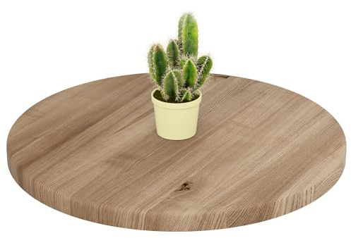 LAMO Manufaktur Holzplatte rund 50 cm aus Naturholz | Tischplatte für Couchtisch, Kaffeetisch, Nachttisch | Stärke: 28 mm | Farbe: Nussbaum