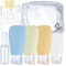 Kit Viaggio Liquidi BLOFU Solutions, Set con 4 Bottiglie in Silicone Antiperdita, Facili da riempire e pulire, Set Viaggio completo 16 pezzi per Liquidi, Creme, Profumi, Accessori Viaggio, Palestra