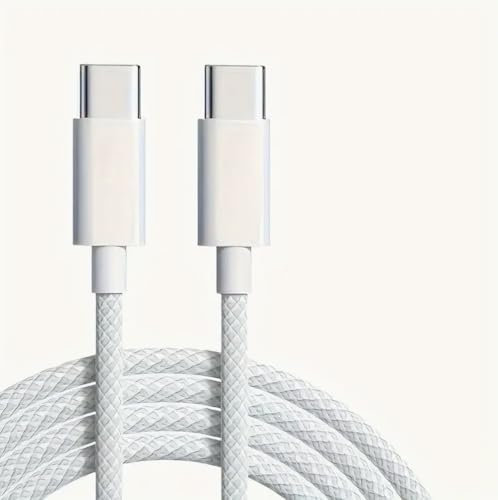 USB C to USB C Charger Cable:Nylon Braided USB C to C Cable Fast Charge 1 Pack 3.28ft/1m 60W Type C Data Cable Compatible with iPhone 16 15 Pro Max Samsung Galaxy S24 S23 Pixel Sony iPad Macbook