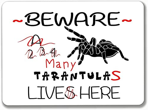 Lustiges Metallschild mit der Aufschrift Beware Tarantula, 20,3 x 30,5 cm