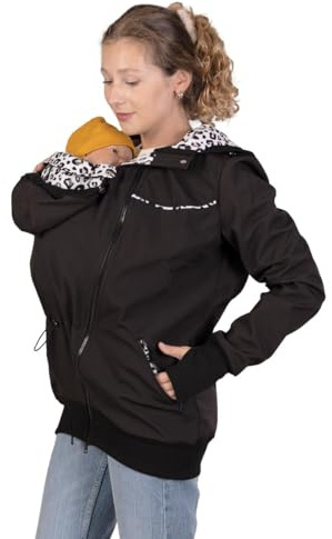 Viva la Mama 4in1 Tragejacke für Tragen auf dem Rücken oder der Brust, Softshell, Umstandsjacke + Kängurujacke - AVENTURIS
