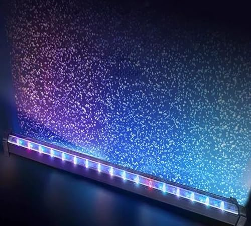 Waterproof Fish Tank Light - Color Gradient Changing LED + Air Bubble Lights for Aquarium, Submersible Underwater Light (26CM)