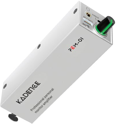 Kadence PEM-2.5 cm Ear Personal Monitor Verstärker (kabelgebunden), XLR/TRS-Eingänge, Stereo/Mono-Schalter, USB-C Power, starres Metallgehäuse, 12 Stunden tragbare Laufzeit, Metall-Gürtelclip