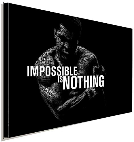 AK ART Muhammad Ali Schwarz Weiss Leinwandbild Kunstdruck Wandbild Wanddeko XXL (80 x60 cm)