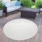 Paco Home Outdoor Teppich Flachgewebe Sisaloptik Modern Einfarbig meliert wetterfest & pflegeleicht Küchenteppich Ideal für Terrasse Balkon Garten, Grösse:160 cm Rund, Farbe:Elfenbein