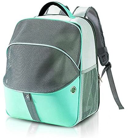 PETCUTE Marsupio Cane Borsa Trasportino per Cani 15 kg Traspirante Zaino da Trasporto Regolabile per Gatto Cane Viaggio Blu