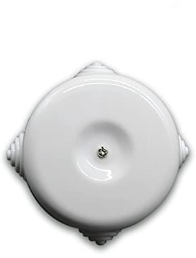 Scatola di distribuzione in porcellana bianca, resistente e decorativa, ideale per impianti elettrici interni.