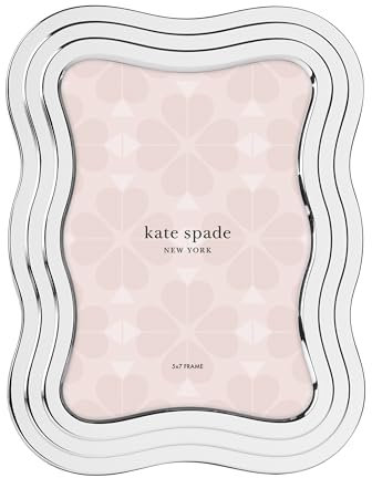 kate spade new york Silver South Street - Marco ondulado de 5 x 7 pulgadas, 1 libra