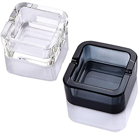 Lxuwbd Aschenbecher, Kristallglas Aschenbecher (schwarz weiß, klein)