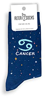 ALTER SOCKS Lustige Socken | Sternzeichen Krebs Geschenk | Sternzeichen Socken Damen & Herren | witzige Strümpfe | Größe 36 – 45 (Krebs (Cancer))