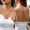 Inateannal Perle Rücken Halskette für Hochzeit Braut Silber Hintergrund Y-Halskette Lange Rücken Kette Sexy Quaste Rücken Halskette Körperschmuck für rückenfreies Kleid Frauen