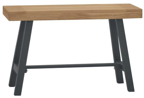 vidaXL Bank Holzbank Esszimmerbank Sitzbank Flurbank Küchenbank Essbank Massivholzbank Sitzhocker Vintage-Charme 80cm Massivholz Teak