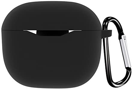 BesDirect Headphones Case Compatible For JBL Tune T125/T120 TWS Wireless Bluetooth Earphone Silicone Protective Sleeve Earphone Case Earbuds Cover with Mounting Buckle (Black)