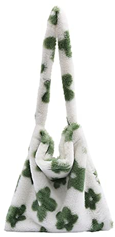 BIOSA Flauschige Tragetasche, Y2K Flauschige Tasche mit Große Kapazität, Casual Plüsch Crossbody Schultertasche, Plüsch Handtaschen for Frauen Mädchen
