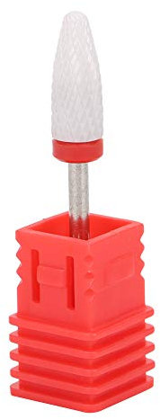 Brocas de fresa de uñas, forma de maíz, puntas de cerámica para fresa con base de visualización, punta taladro para fresa uñas para manicura (esquema de molienda fina F caja roja)