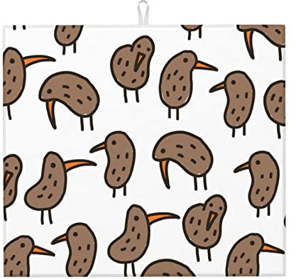 Alfombrilla de secado para cocina, Kiwi Birds Cute Printed Kitchen Gadgets Accesorios de cocina (16''X18'')