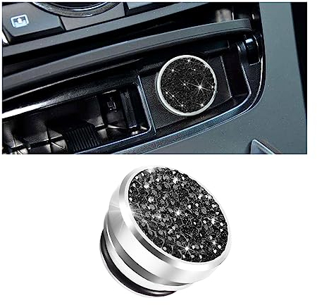 CGEAMDY Zigarettenanzünder Abdeckkappe, Auto-Zigarettenanzünder-Abdeckung, Bling Auto Zigarettenanzünder Stecker Abdeckung Kristall Staubdicht Universal(Schwarz)
