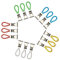 Clip per Asciugamano Colorato, Clip per Appendere il Panno, Set di 15 ganci per asciugamani, ganci di ricambio colorati, ganci per asciugamani, clip portasciugamani per bagno, cucina, 5 colori