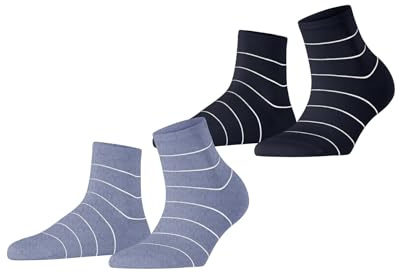 ESPRIT Damen Fine Line 2-Pack Socken Baumwolle atmungsaktiv