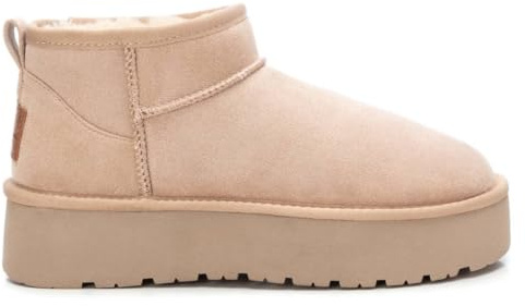 XTI - Freizeitstiefeletten Damen Beige - Bequeme und vielseitige Schuhe - Casual Mode - Modell 14221201 (Größe 39)