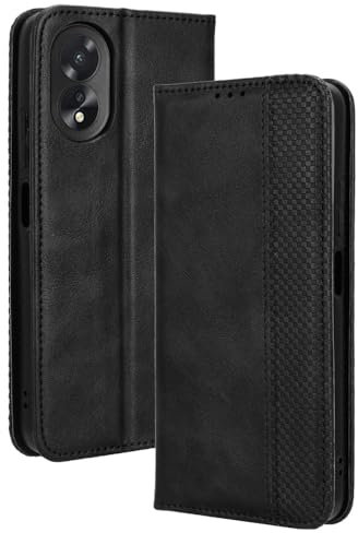 Dedux Portafoglio Custodia Cover per Oppo A38 4G / A18 4G, Cover Biglietti Visita Pelle Retro con Chiusura Magnetica Premium Pu Flip. Nero