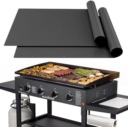 UBeesize Antihaftbeschichtete Grillmatten für 91,4 cm große Blackstone-Grillplatte, wiederverwendbare Kochmatte zum Grillen, BPA- und PFOA-frei, robuste Grillmatten, Grillzubehör-Set, 91,4 x 54,5 cm,