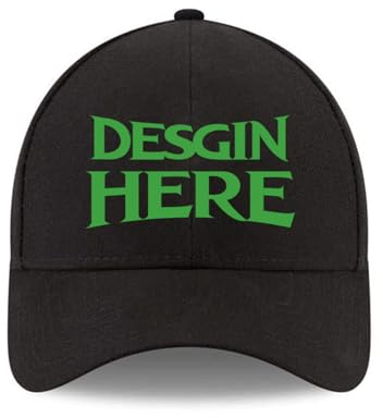 Vintage Trucker Caps Your Own Picture Text Logo Adjustable Cap Black, Schwarz , Einheitsgröße