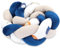 Totsy Baby Kuschelkissen Kinder Kissen Deko 200 cm - flauschig Dekokissen Kinderzimmer Kinderkissen Zierkissen geflochten Baumwolle Minky Regenbogen Marineblau