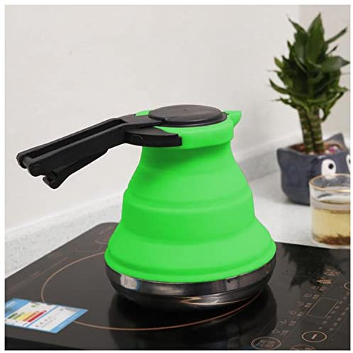 EMoLus Tetera Botella de Agua for Acampar Portátil 1.5L Silicona Plegable Travel Herramienta de Cocina al Aire Libre Tetera Electrica (Size : Green)