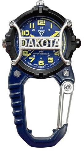 Dakota Cage Clip Microlight mit Käfigklammer, Ansteck Uhr, Outdoor Geschenke für Männer und Frauen, Geeignet zum Angeln, Jagen, Taktische Uhr mit LED Taschenlampe, Karabiner