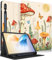 SurgeCraft Étui portefeuille pour Samsung Galaxy Tab S9 FE 5G/Tab S9 – Pour femmes et filles – Motif champignon et lune – Joli design de veille/réveil automatique avec porte-crayon pour Samsung Tab S9