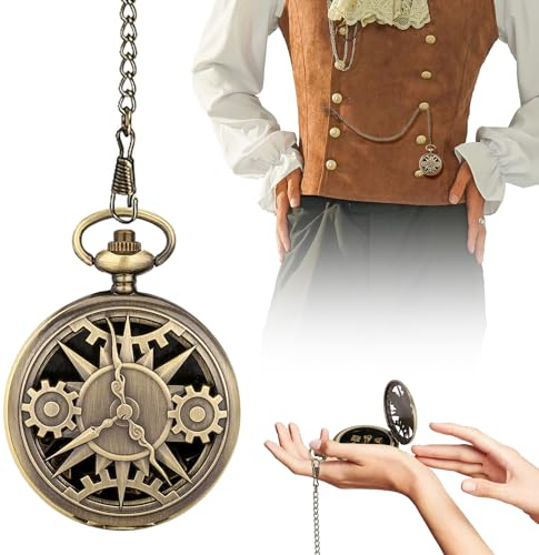Mini DND Würfel Set, Dungeons and Dragons Dice Set mit Hohlem SteampunkTaschenuhr Gehäuse, Polyedrische Miniwürfel, DND Dice Set, Metall Würfel Set, Für Damen Und Herren Gamer
