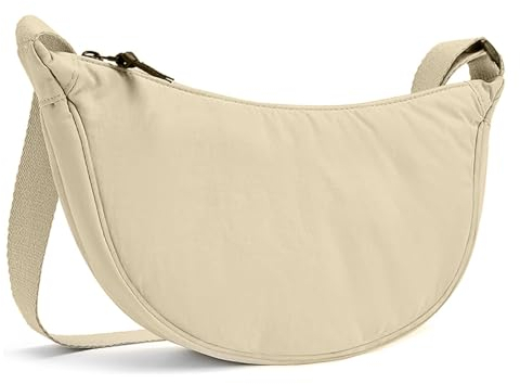 Katyjun Cross Body Half Moon Bag Damen, Crossbody Bag Women, Halbmond Tasche Damen mit Verstellbarer Schultergurt