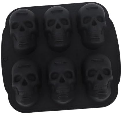 Skull Head Silicone Baking Mould Durable Heat Resistant for Halloween Decoration