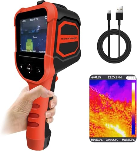 WapoRich Telecamera termica a infrarossi, 206 x 156, rilevatore a infrarossi ad alta risoluzione e 300.000 pixel, display a colori da 3,5 pollici, scheda micro SD integrata da 6 GB per la