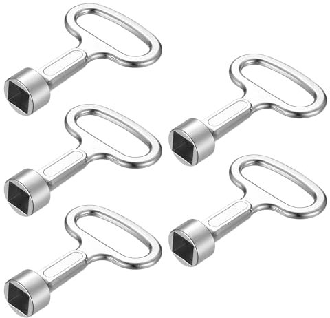 5 Pcs Llave Cuadradillo de Metal, Llave Cuadradillo Contador de Agua, Llave Universal Multifuncional, Llave Utilidad para Radiadores Cajas Armarios de Control Medidores Eléctricos Medidores Agua