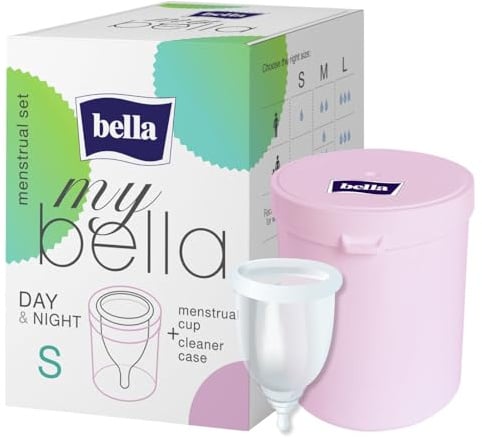 bella Menstruationstasse Größe S aus medizinischem Silikon mit Sterilisator