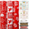 FullJoyHut 3 Rollen Weihnachtsgeschenkpapier je 43cm x 3M - Rotes Geschenkpapier Weihnachten Rollen Set, Weihnachtspapier mit Geschenkanhänger Geschenkband für Xmas Geschenkverpackung