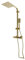 Système de douche anti-calcaire avec thermostat, colonne de douche, colonne de douche, en laiton doré, 20 cm, carré