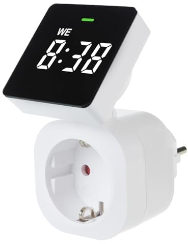 Green Blue Digitale Zeitschaltuhr mit 8 individuell einstellbaren Programmen Maximale Belastung 16A/3680W LCD Display Schutzart IP20 für den Innenbereich (GB610 E) (Französisch Stecker E)